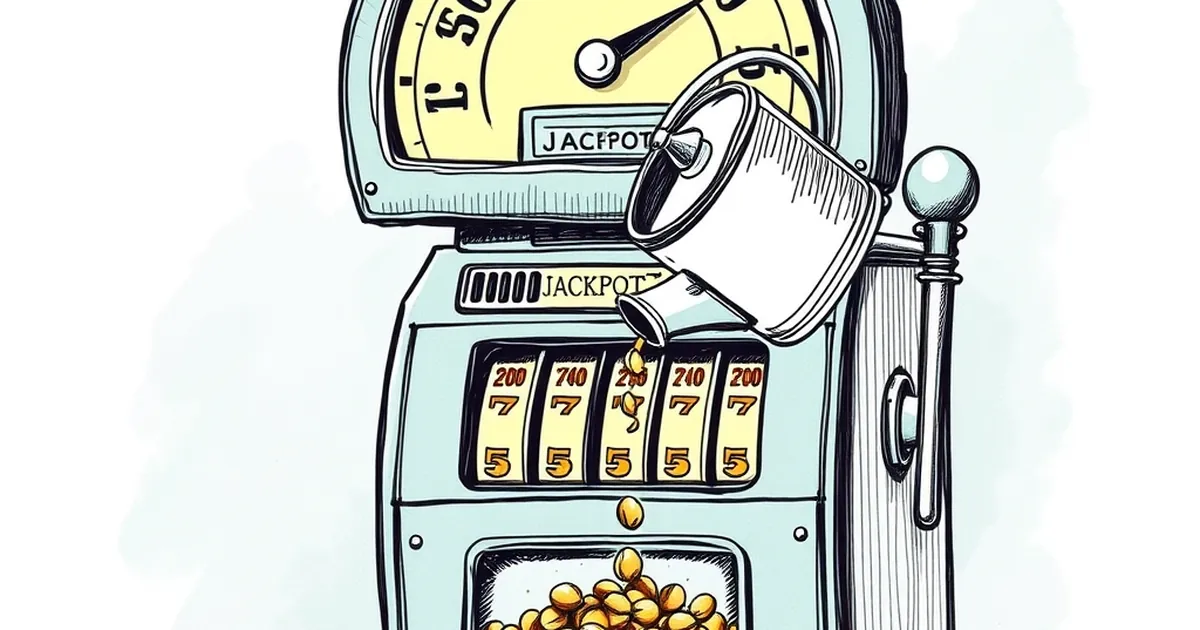 Jackpot meter climbs for 40 spins — the seed funds it at spin 3